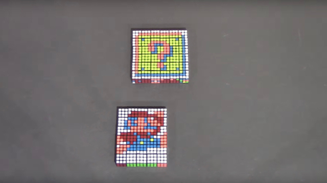 マリオが飛ぶよ。1,000個のルービックキューブでアニメーション4